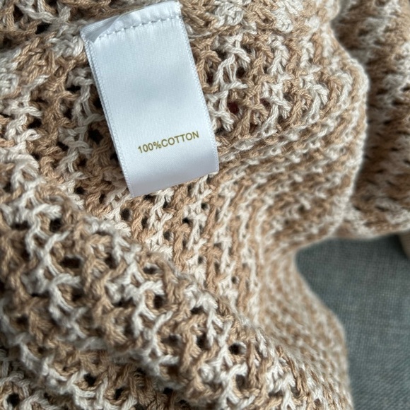 House of Harlow 1960  Khaki/Ivory Sleeveless Tan Knit Maxi Dress Size S - Picture 5 of 10